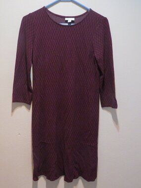 J. Jill Ponte Knit Dress Diamond Pattern Size XSP